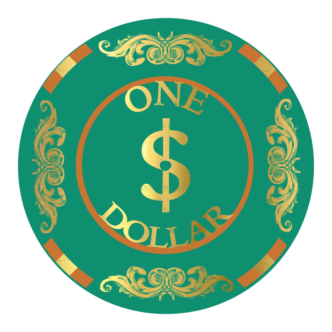 PokerChip $ 1, 2015, digital av Francois Domain