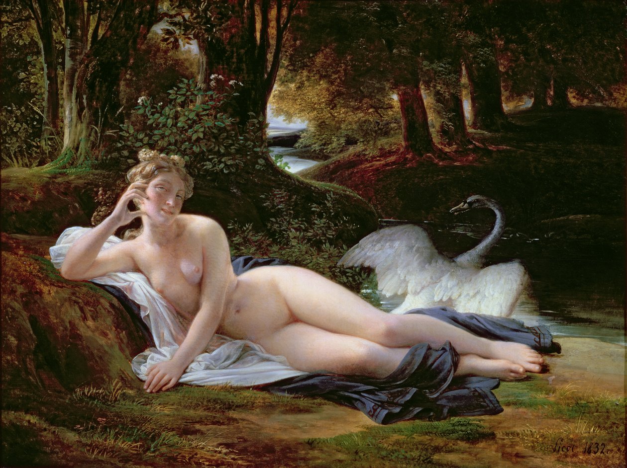 Leda og svanen, 1832 av Francois Edouard Picot