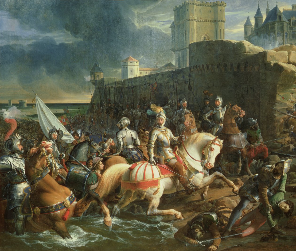 The Take of Calais av Frans, 2. hertug av Guise (1519-63) 9. januar 1558 av Francois Edouard Picot