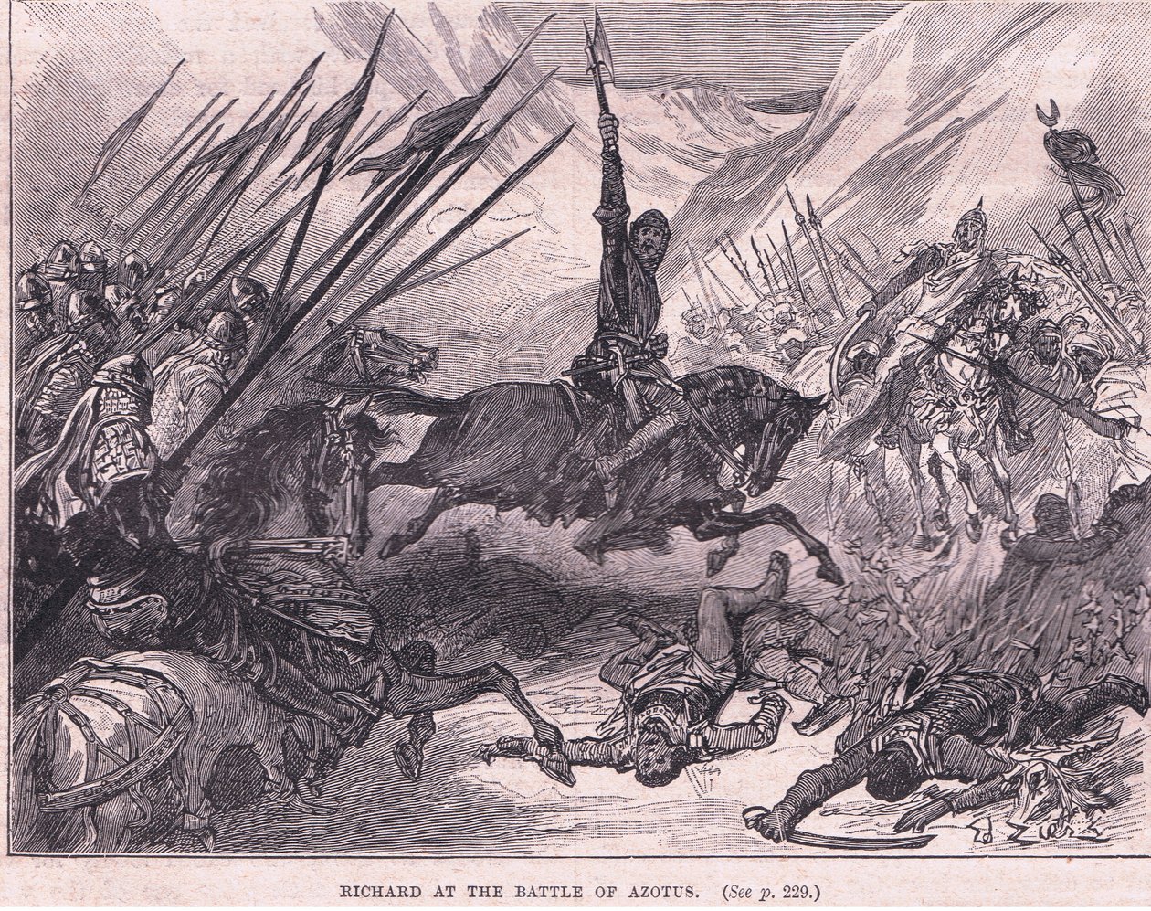 Richard i slaget ved Azotus 1191 e.Kr av Francois Edouard Zier