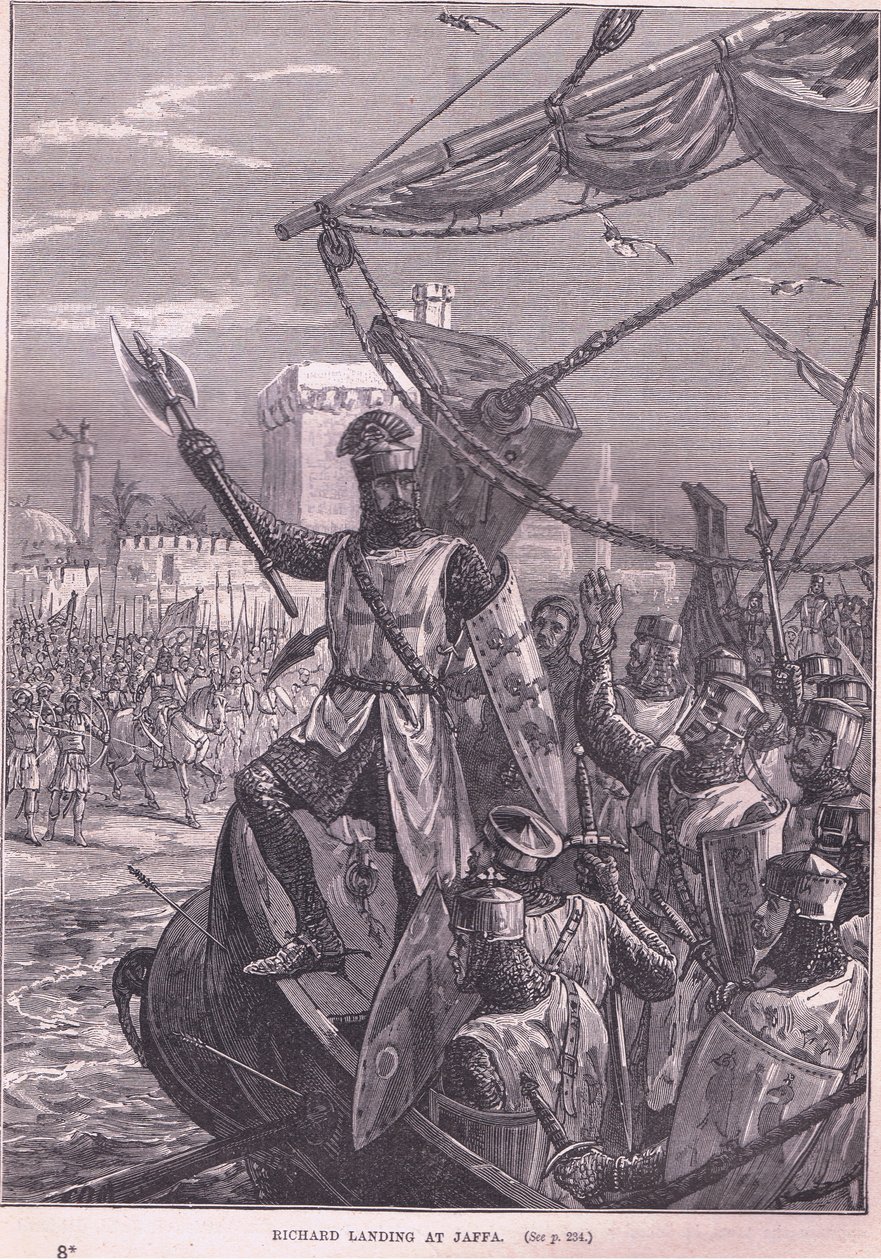 Richard lander i Jaffa 1192 e.Kr av Francois Edouard Zier