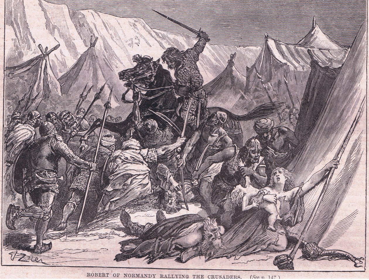 Robert av Normandie samler korsAD er 1097 e.Kr av Francois Edouard Zier