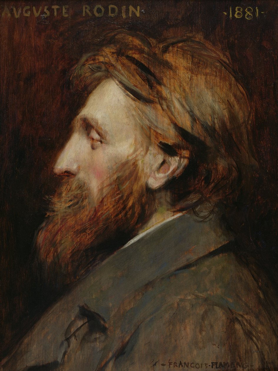 Portrett av Auguste Rodin (1840-1917) 1881 av Francois Flameng