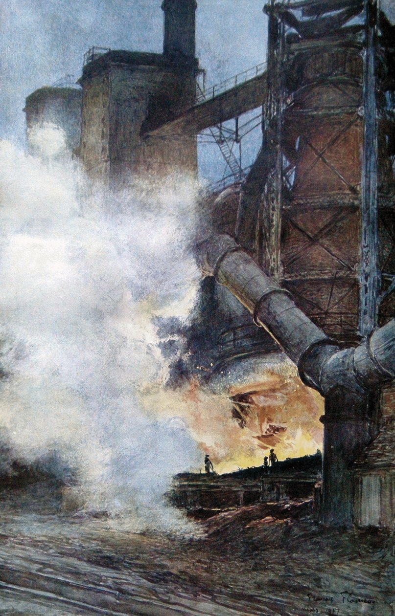 Stålverk i Chasse, Isere, 1917 av Francois Flameng