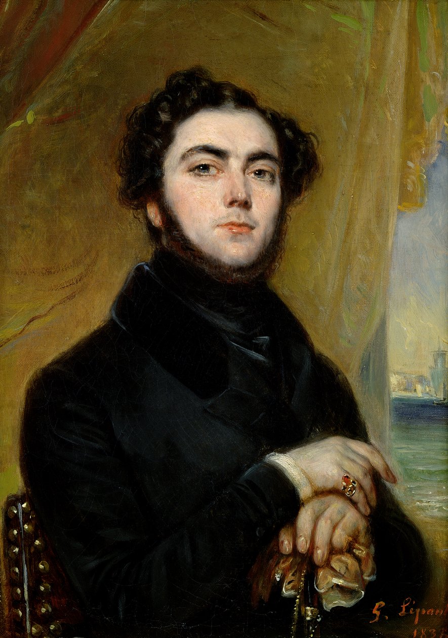 Portrett av Eugene Sue (1804-57) 1837 av Francois Gabriel Guillaume Lepaulle