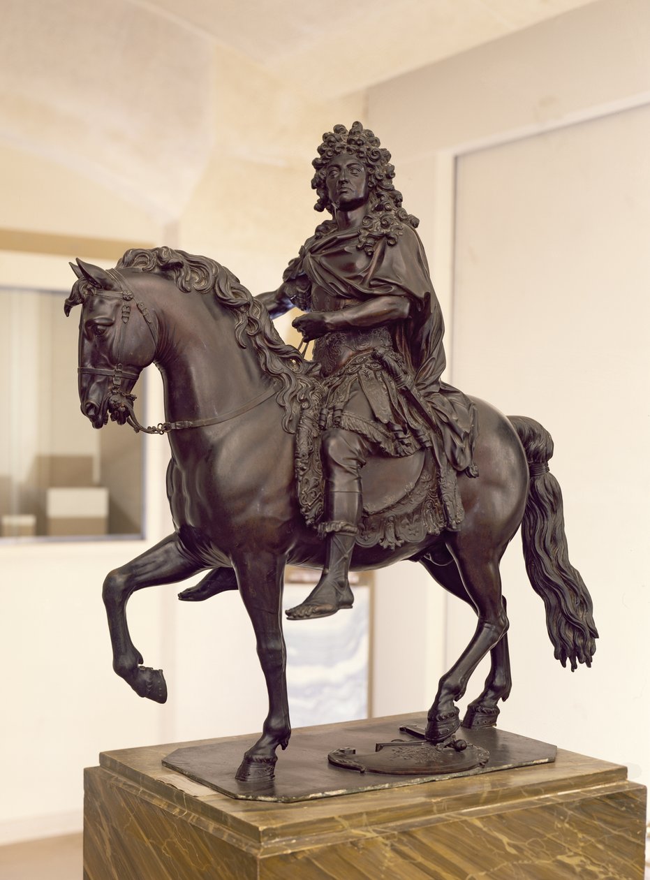 Rytterstatue av Ludvig XIV (1638-1715) i romersk drakt, 1699 (bronse) av Francois Girardon