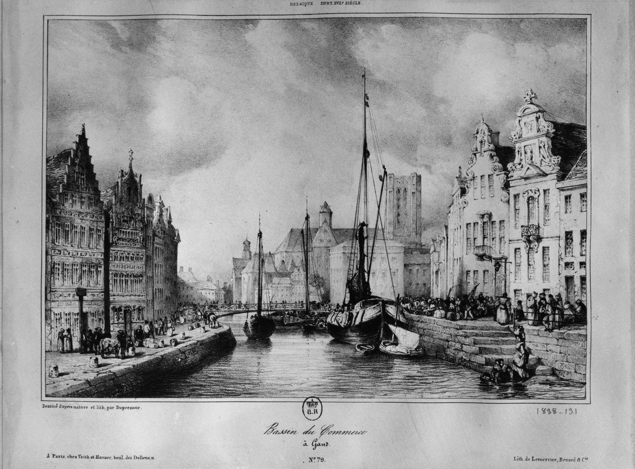 Utsikt over Gent av Francois Joseph Dupressoir