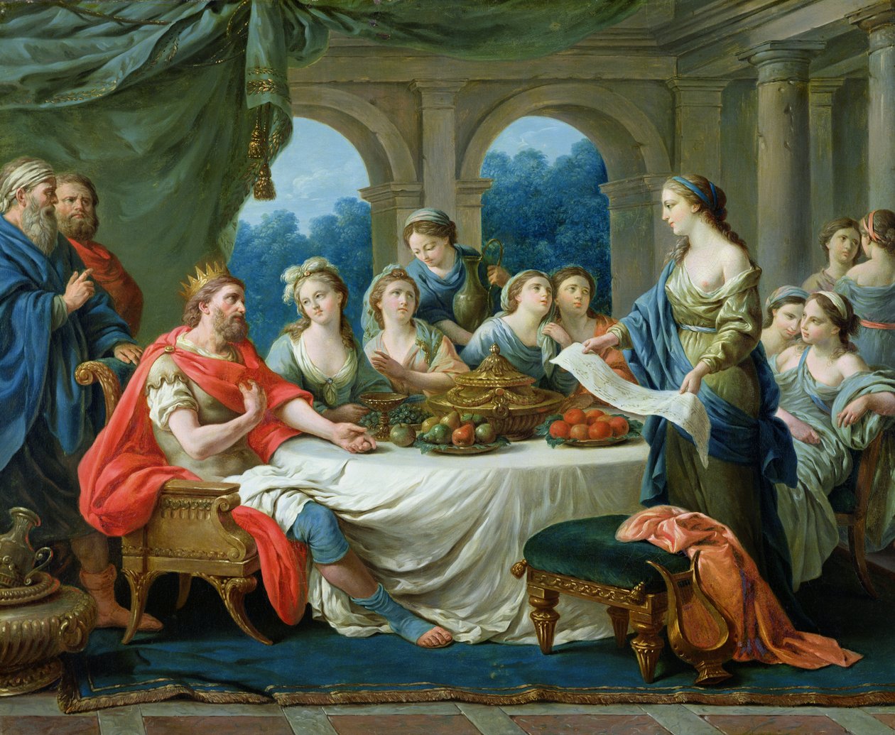 Ester og Ahasverus, ca. 1775-80 av Francois Langrenee