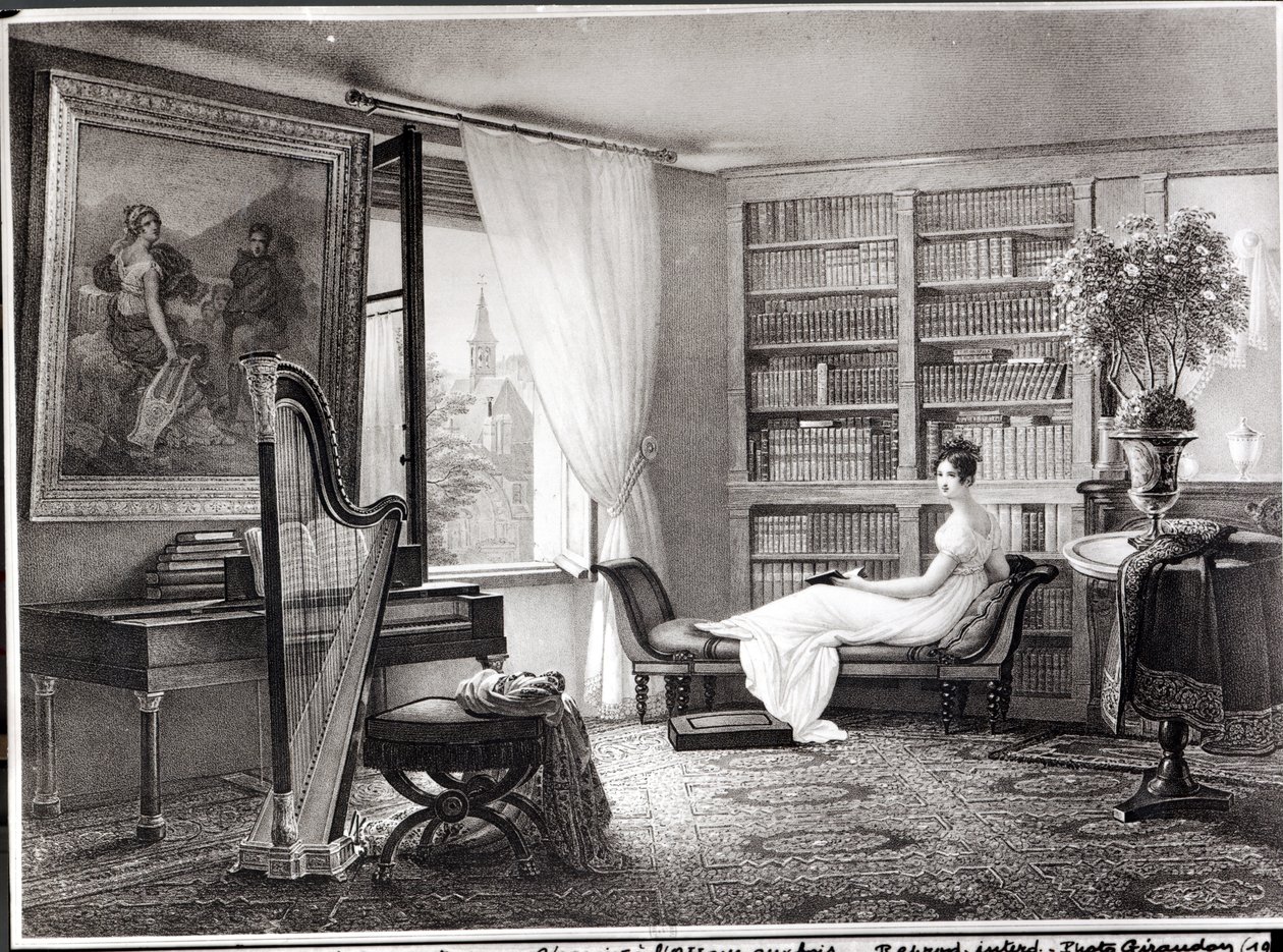 Madame Recamier (1777-1849) ved Abbaye-aux-Bois, 1810-44 av Francois Louis Dejuinne