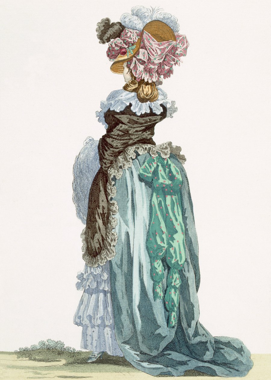 Bakside av en promenadekjole, gravert av Dupin, plate nr. 224 fra 