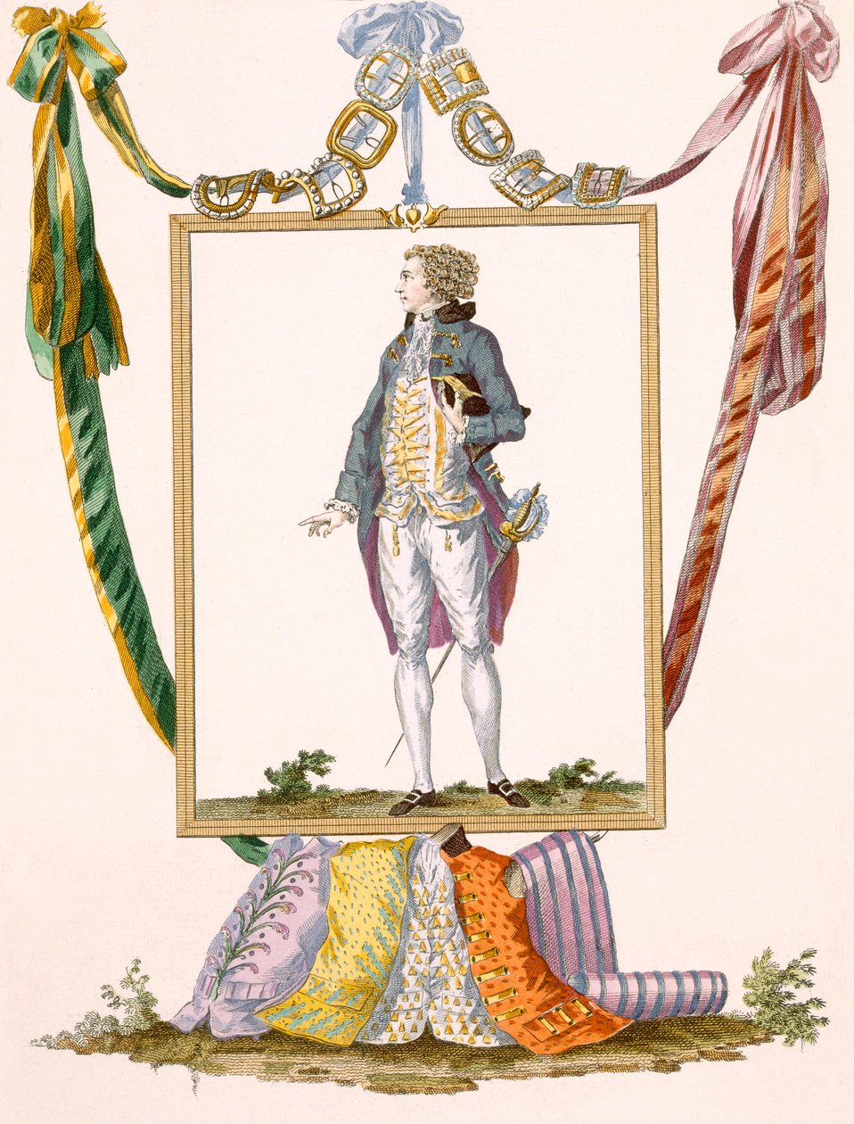 Gentleman i lette klær, gravert av Duhamel, plate nr.231 fra 