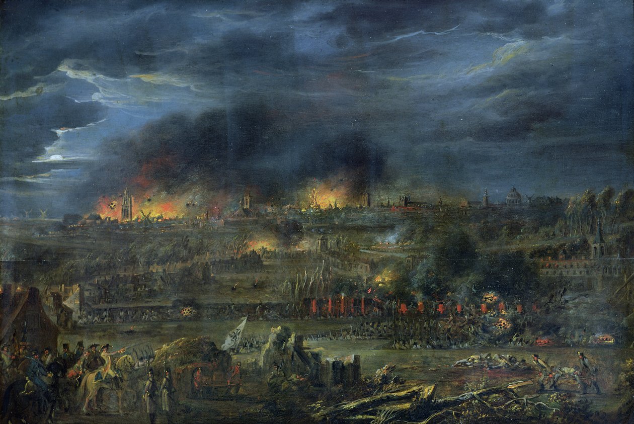 Bombardementet av Lille i 1792 av Francois Louis Joseph Watteau