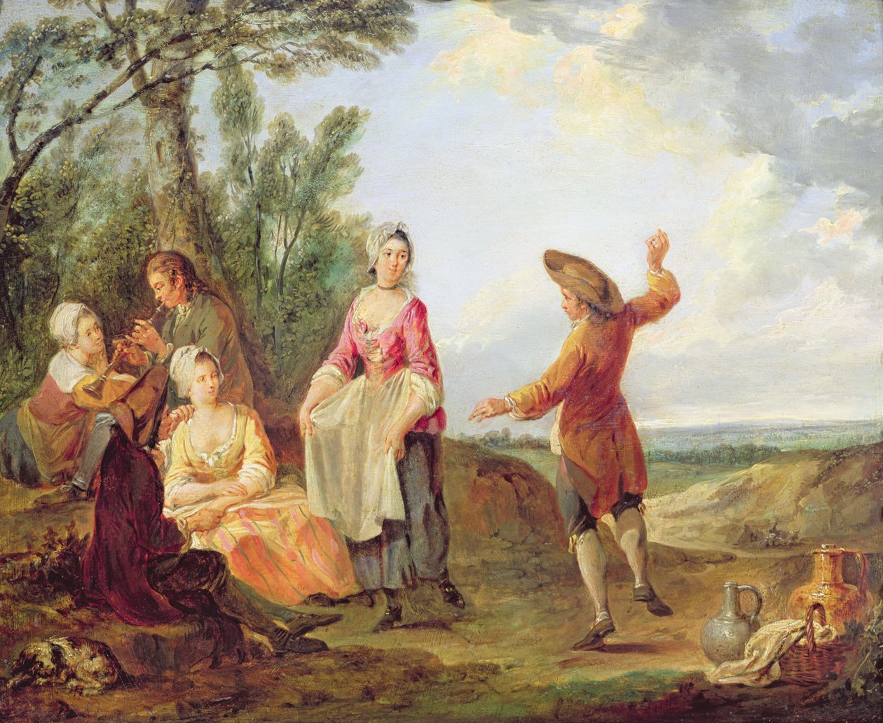 Den rustikke dansen av Francois Louis Joseph Watteau