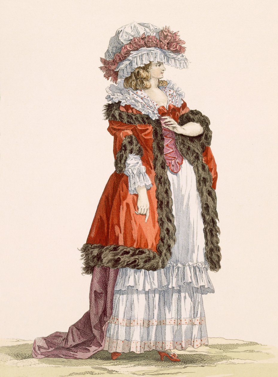 Ung dames promenadekjole, gravert av Dupin, plate nr. 214 fra 