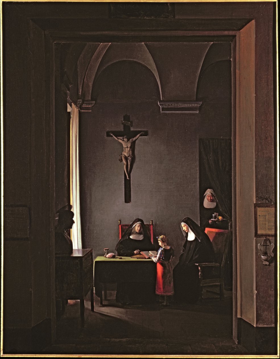 Lesetime i et kloster, 1810 av Francois Marius Granet