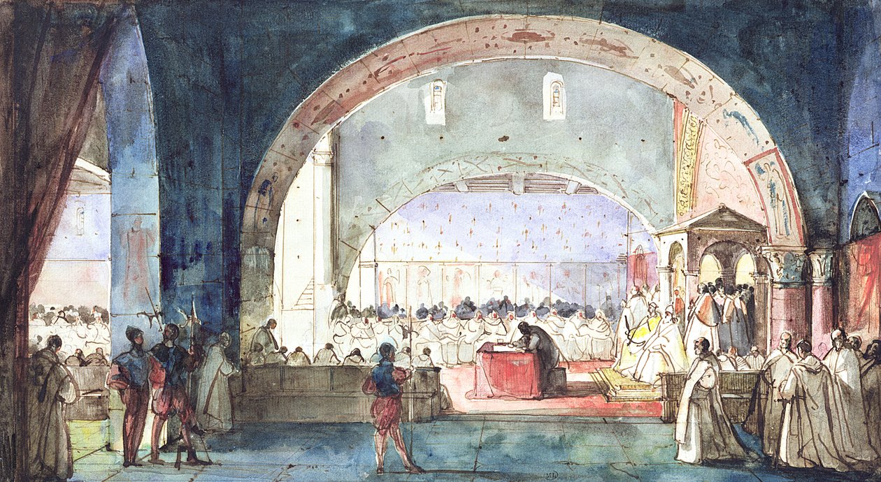 Møtet med kapittelet til tempelordenen holdt i Paris i 1147 av Francois-Marius Granet