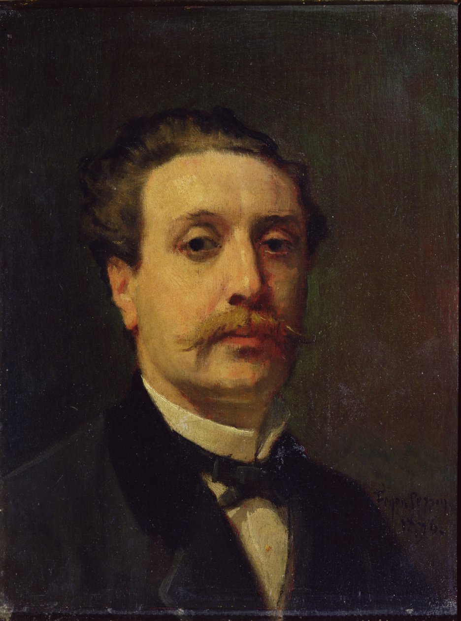 Portrett av Guy de Maupassant (1850-93) 1876 av Francois Nicolas Augustin Feyen Perrin