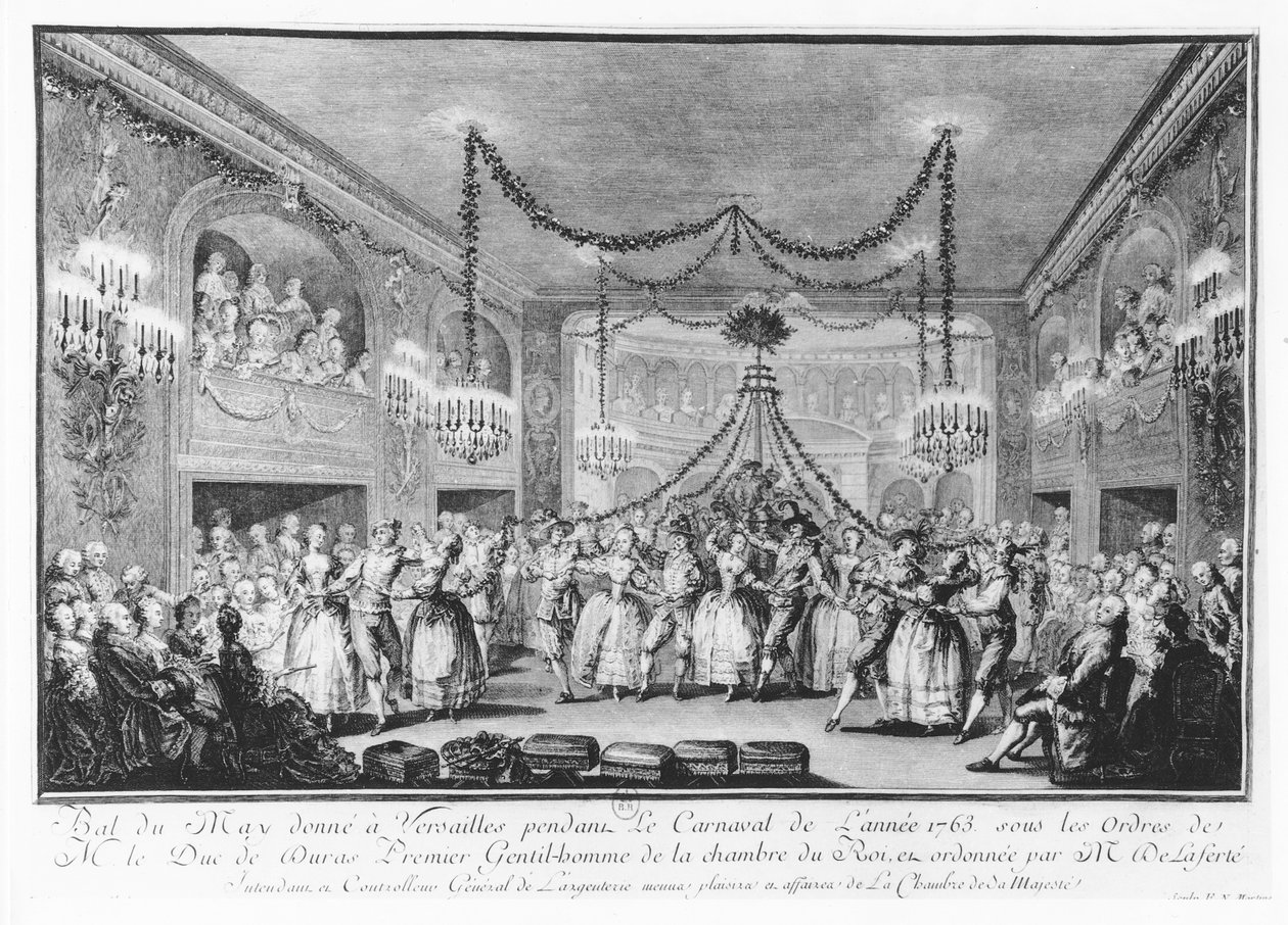 maiball i Versailles under karnevalet i 1763 av Francois Nicolas Martinet