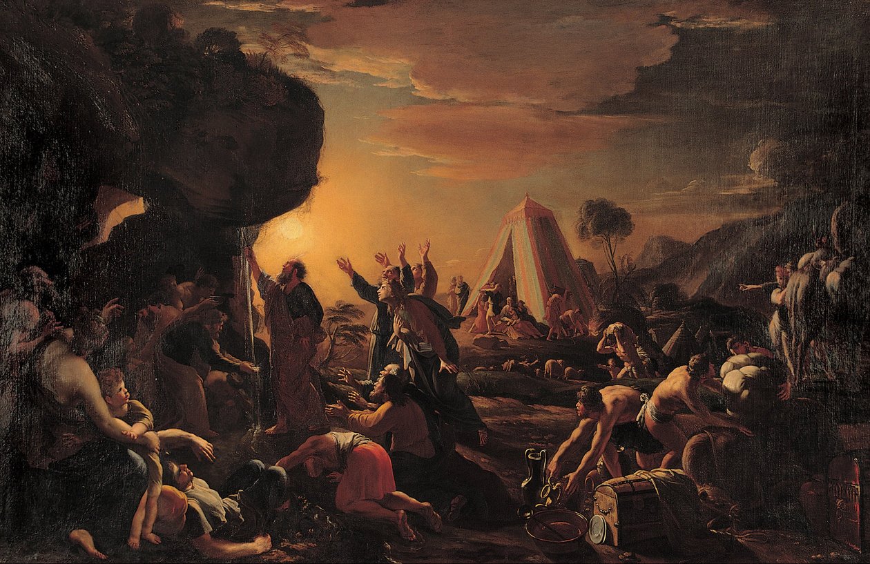 Moses henter vann fra berget av Francois Perrier