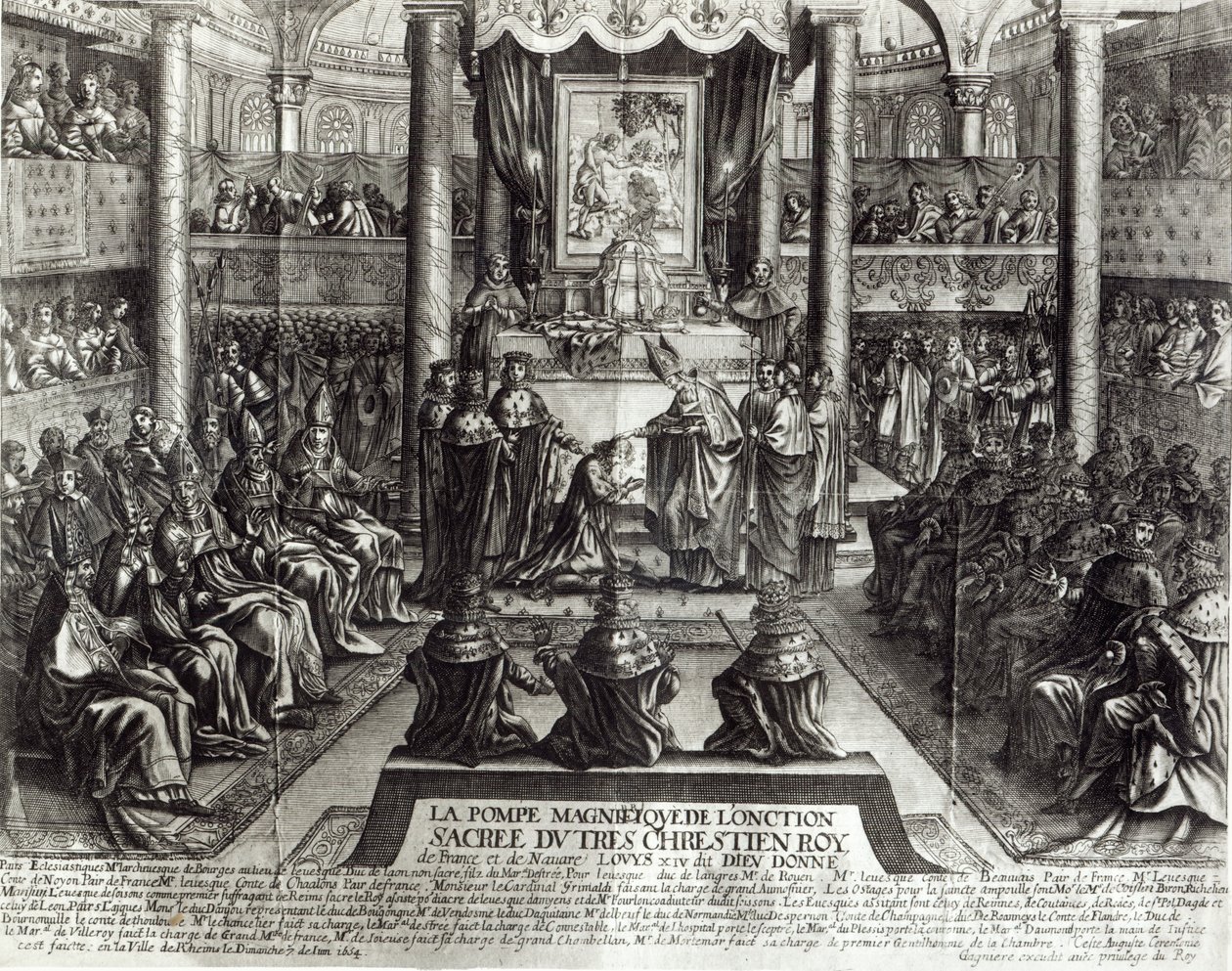 Salving av Ludvig XIV (1638-1715) i Reims 7. juni 1654 av Francois Roger de Gaignieres