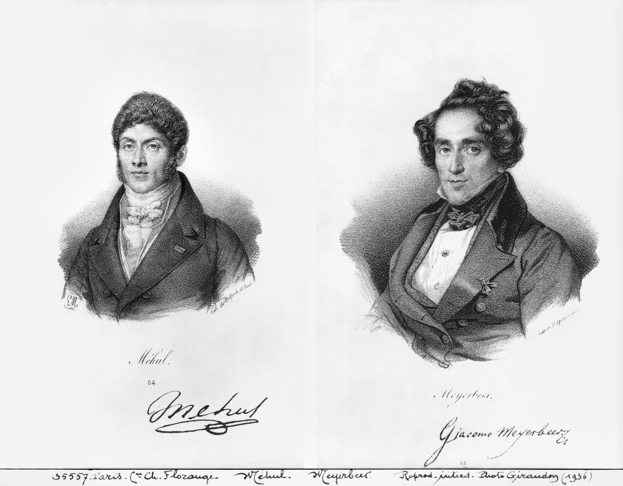 Etienne Mehul (1763-1817) og Giacomo Meyerbeer (1791-1864) av Francois Seraphin Delpech