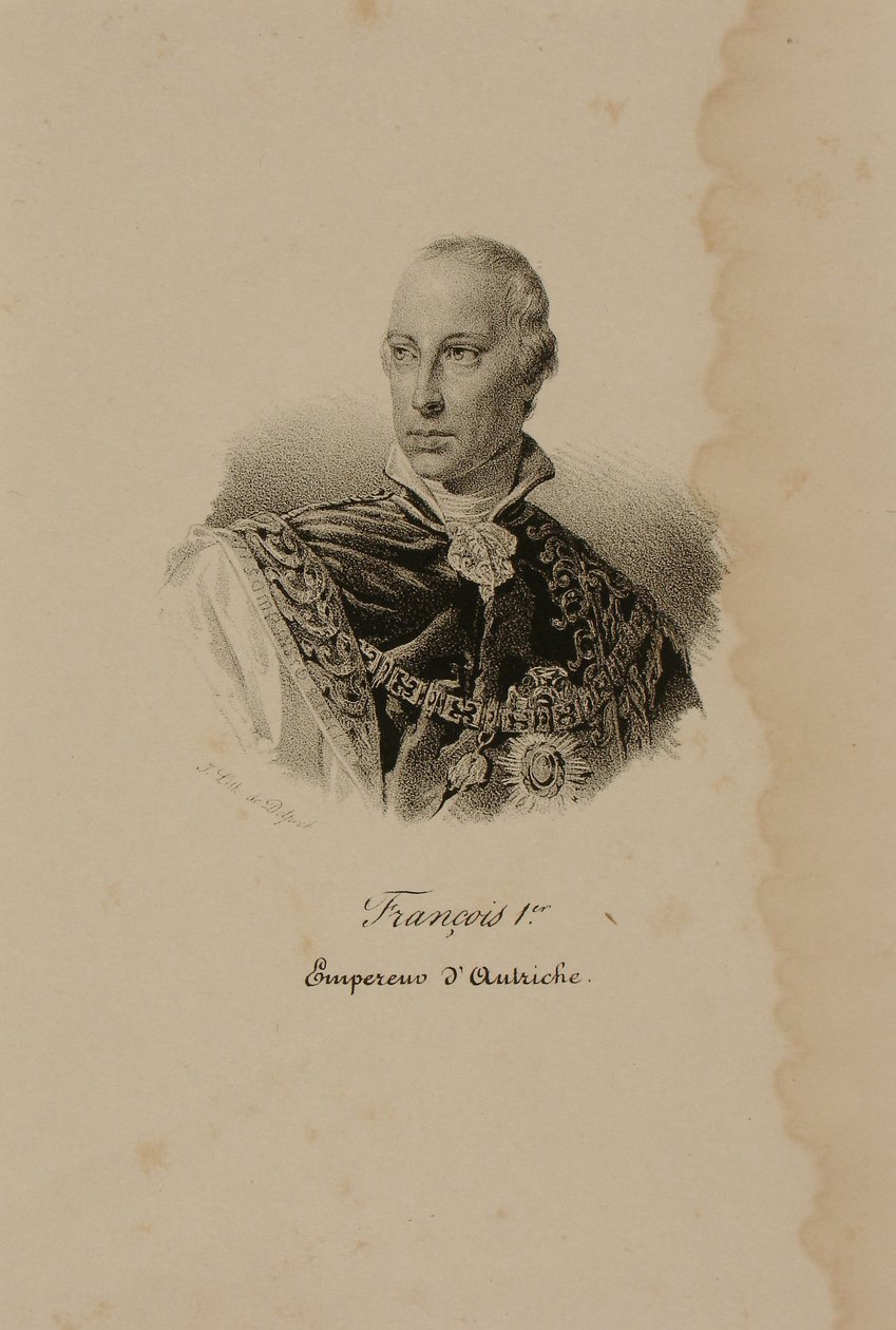 Franz I (1768–1835) Østerrikes første keiser (1804–35) (litografi) av Francois Seraphin Delpech