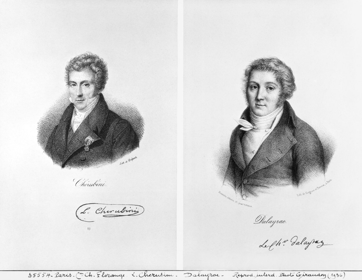 Luigi Cherubini (1760-1842) og Nicolas Marie Dalayrac (1753-1809) av Francois Seraphin Delpech