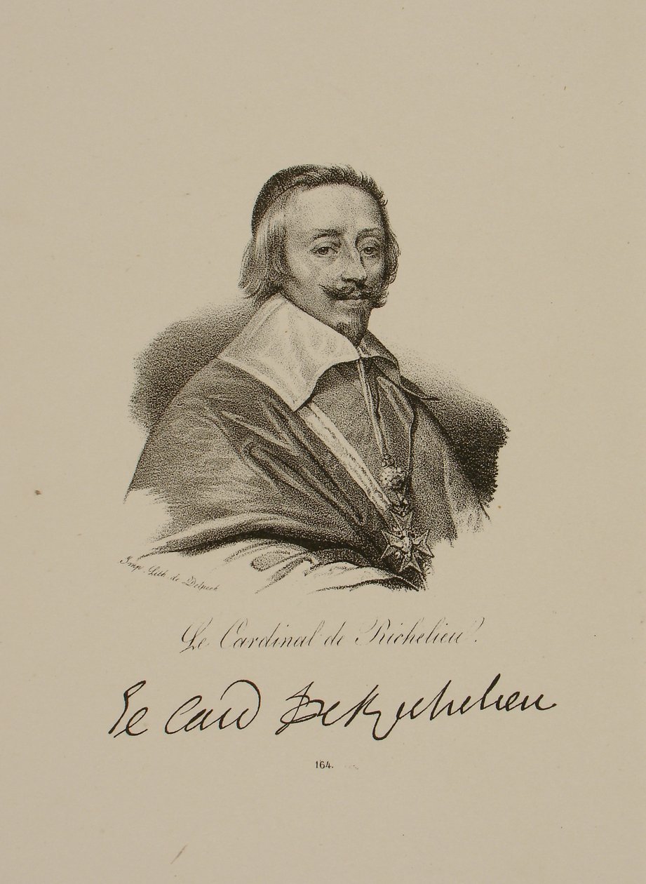 Portrett av Armand Jean du Plessis, kardinal og hertug av Richelieu (1585-1642) av Francois Seraphin Delpech