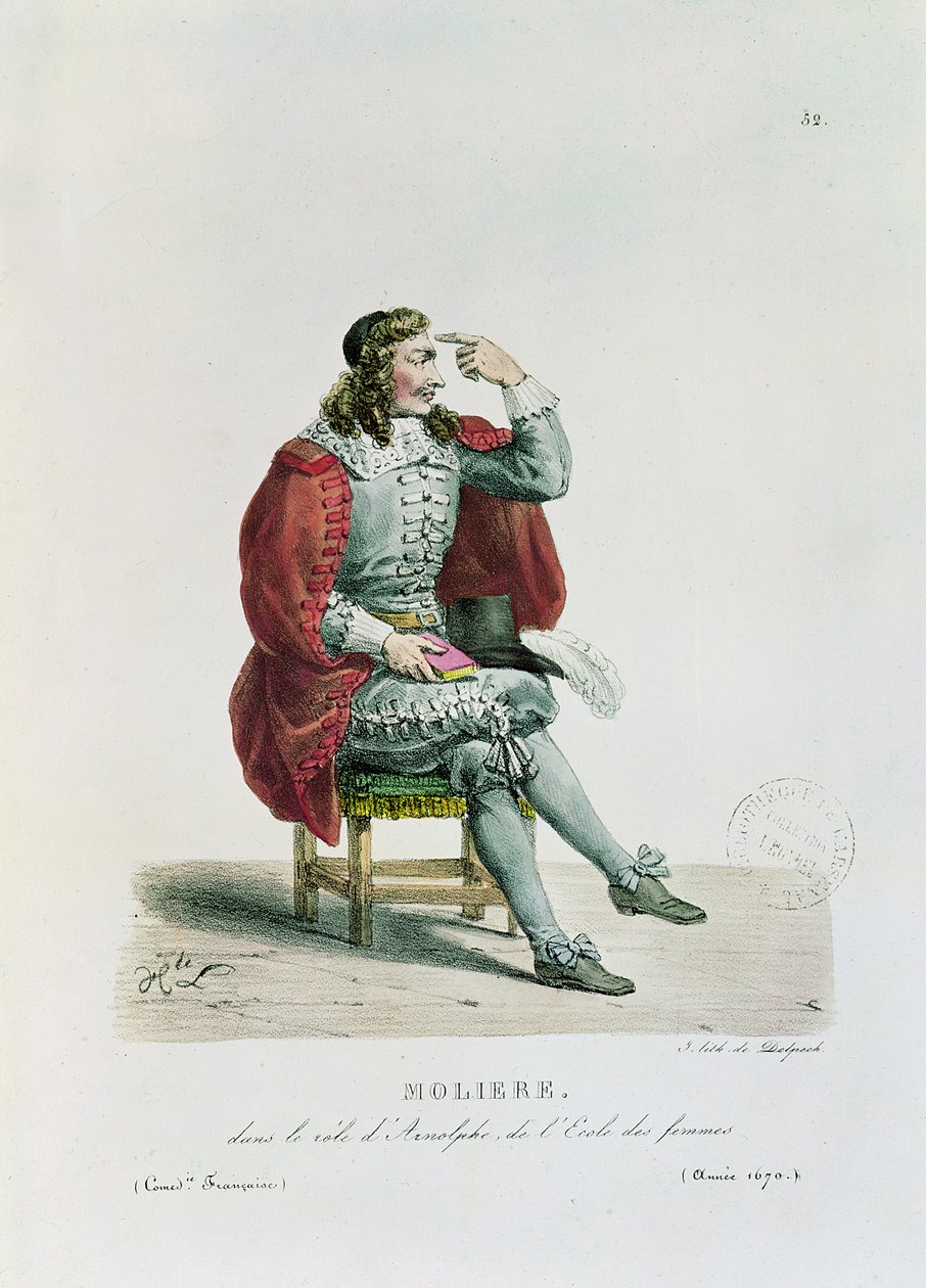 Portrett av Moliere (1622-73) i rollen som Arnolfe fra 