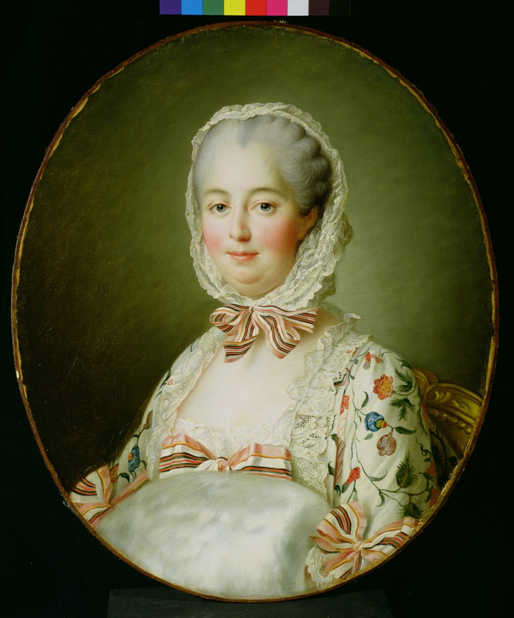 Portrett av Madame de Pompadour med en pelsmuff (1721-64) 1763-64 av Francois Hubert Drouais