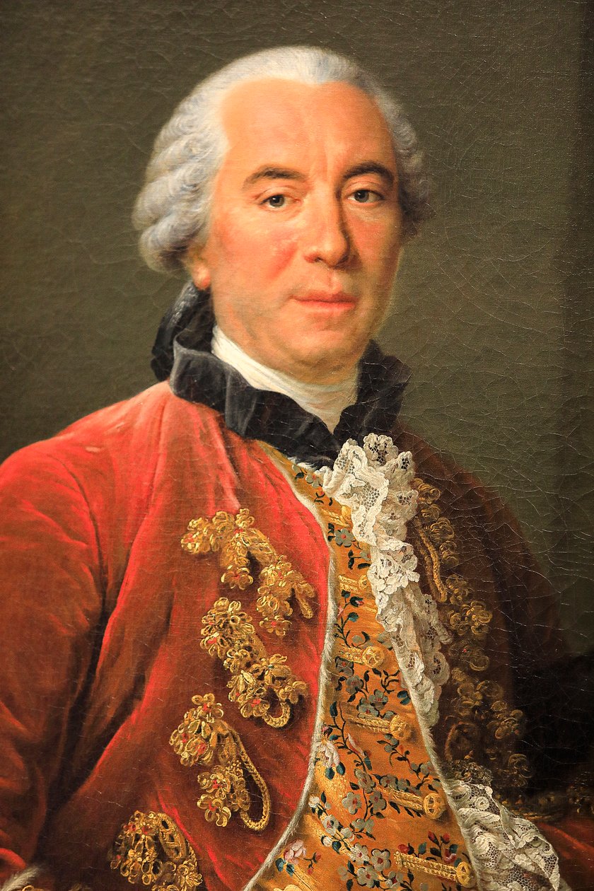 Portrett av greve av Buffon, olje på lerret av Francois Hubert Drouais