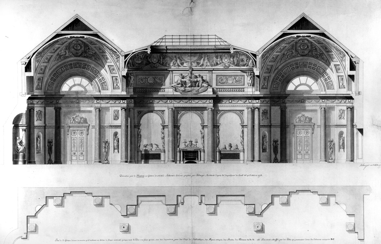 Design for Gallery of Lansdowne House, London av Francois Joseph Belanger