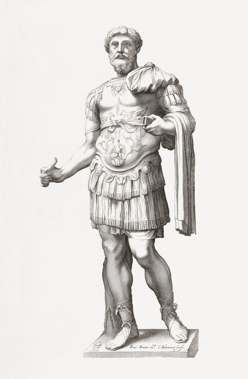 Romerske keiser Marcus Aurelius. Portrett. av Francois Perrier