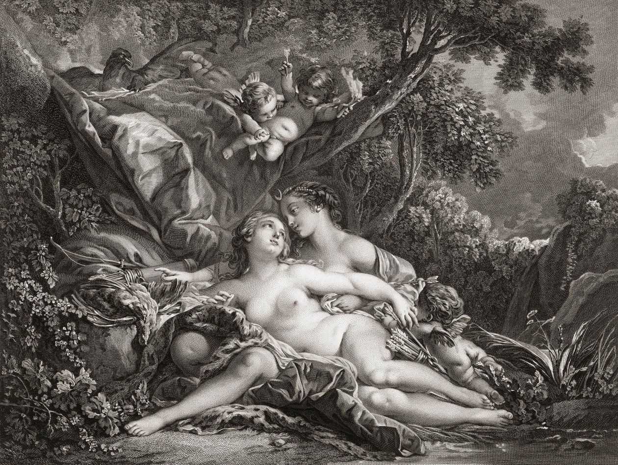 Jupiter og Callisto. (skrive ut) av Francois (after) Boucher