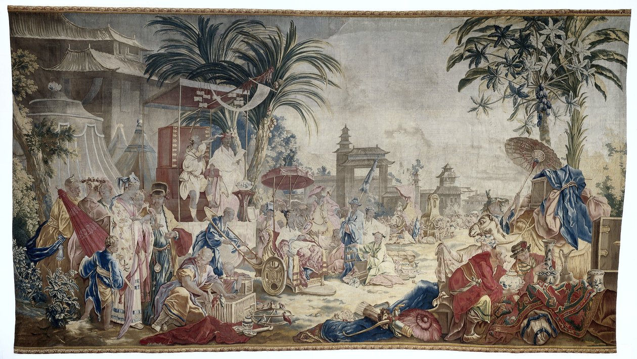 Det kinesiske markedet, Royal Manufacture of Beauvais av Francois (after) Boucher
