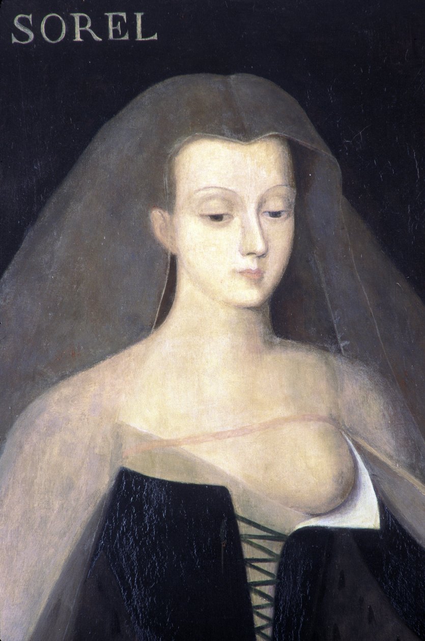 Portrett av Agnes Sorel (maleri) av Francois (after) Clouet