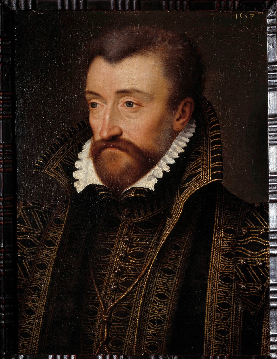 Portrett av Antoine de Bourbon, hertug av Vendome (1518-1562), far til kong Henry IV Maleri av skolen til Francois Clouet (1515-1572) 1560 Søn. 0,31x0,23 m Pau, slottsmuseum - Portrett av Antoine de Bourbon, hertugen av Vendome (1518-1562), far til av Francois (school of) Clouet