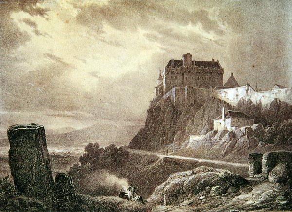 Stirling Castle, gravert av Villeneuve av Francois Alexandre Pernot