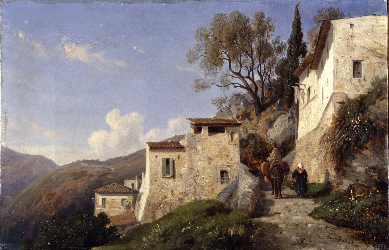 På Genova-veien, nær Nice av Francois Antoine Leon Fleury