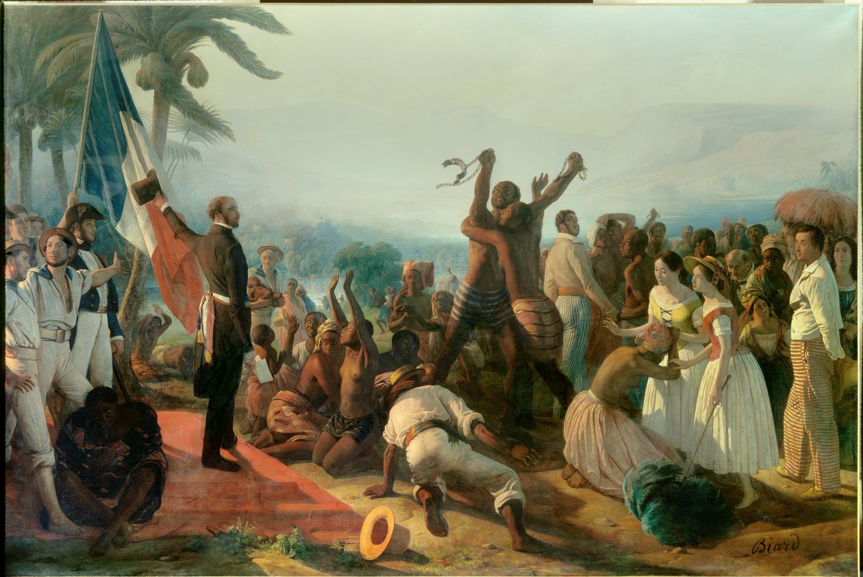 Erklæring om avskaffelse av slaveriet i de franske koloniene 23. april av François Auguste Biard