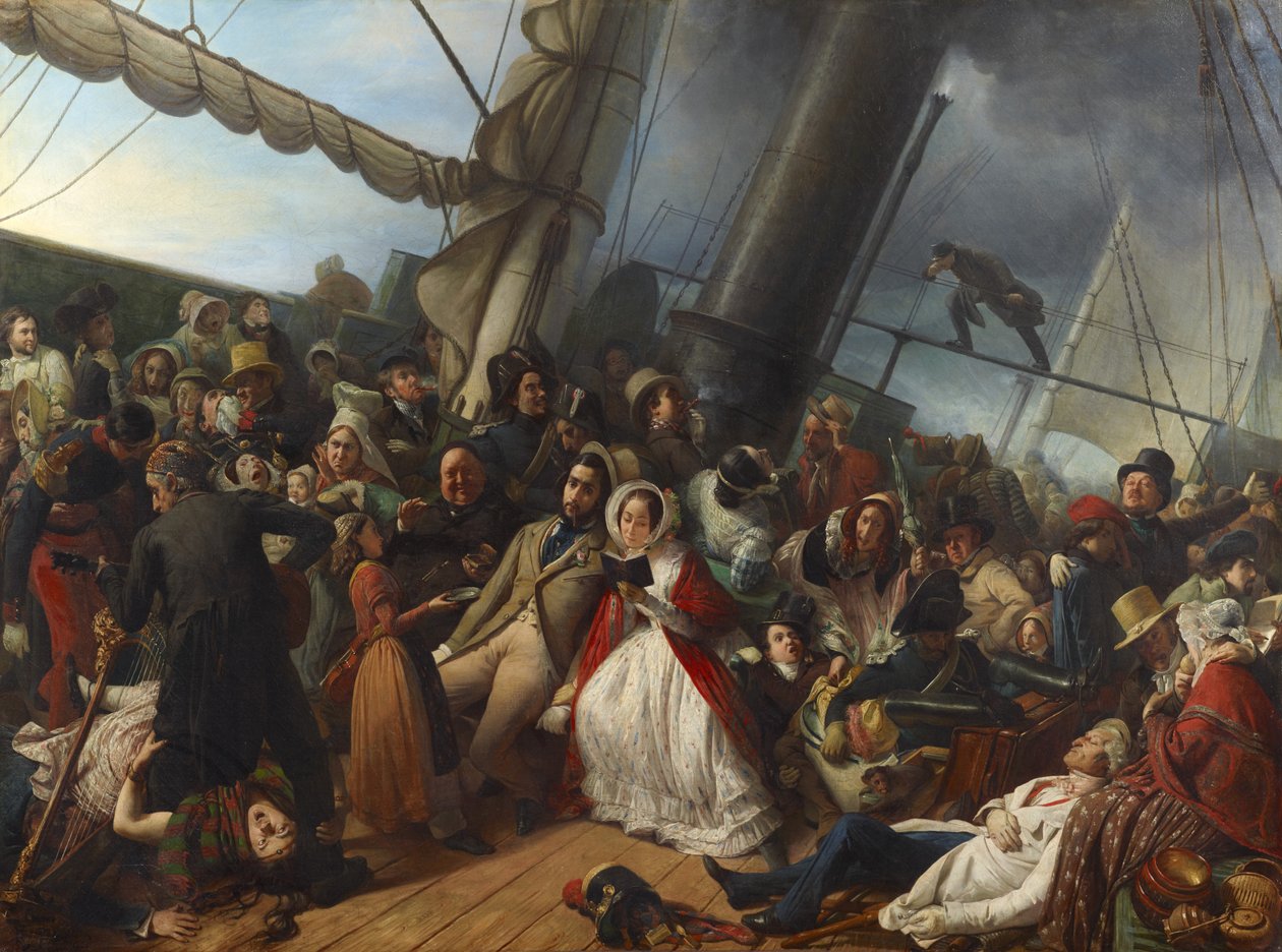 Sjøsyke på en engelsk Corvette av François Auguste Biard