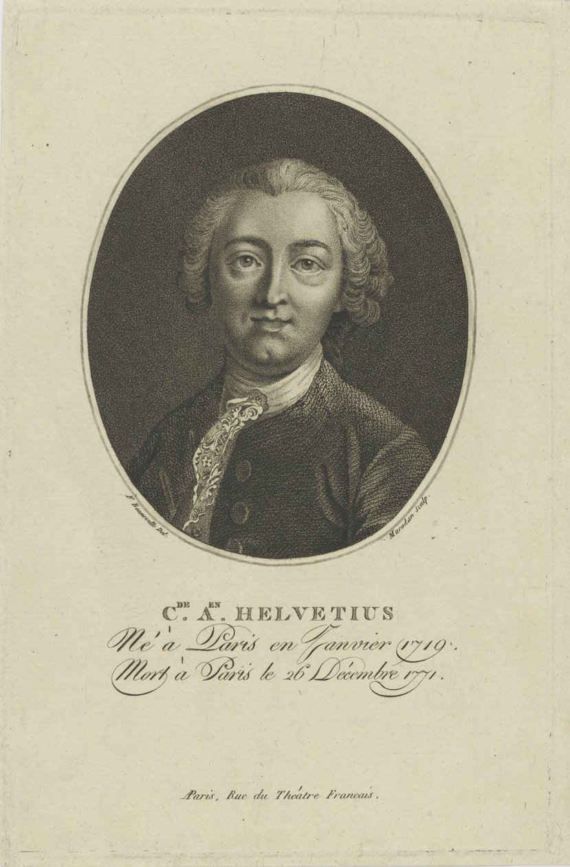 Portrett av Claude Adrien Helvetius 1715-1771, ca. 1800. av Francois Bonneville