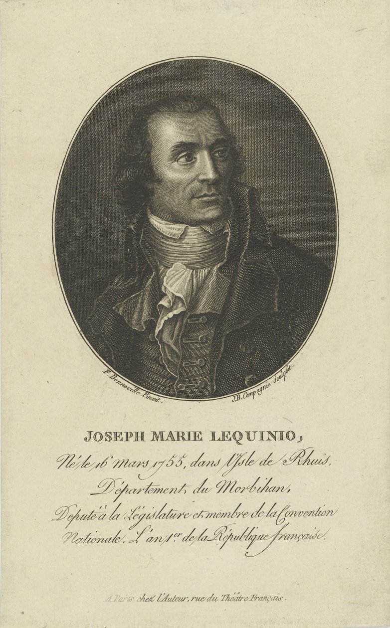 Portrett av Marie Joseph Lequinio 1755-1814, 1795-1799. av Francois Bonneville