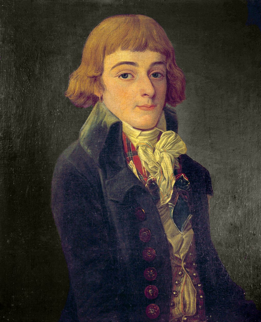 Antatt portrett av Louis Antoine de Saint Just (Saint-Just), konvensjonelt (1767-1794) Maleri av Francois Bonneville (aktivt rundt 1787) 1791. Dim. 0,63 X 0,53 m. Paris, Musee Carnavalet av Francois Bonneville