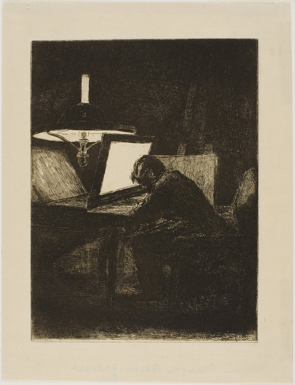 Francois Bonvin Etsning av François Bonvin