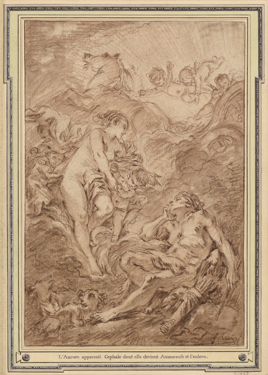 Aurora og Cephalus, ca. 1766 (tegning) av Francois Boucher