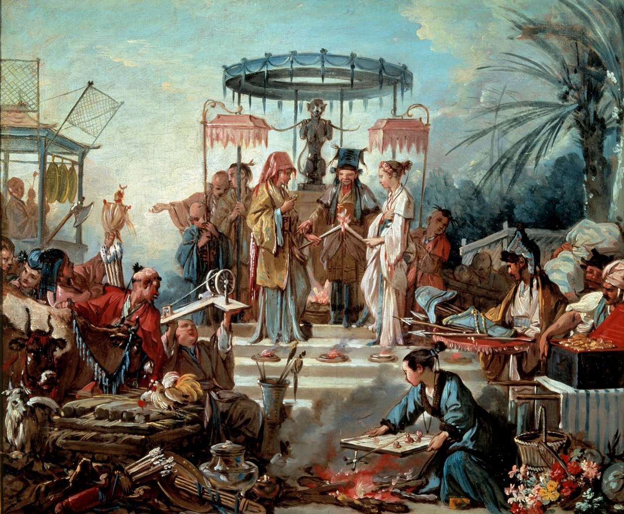 Kinesisk bryllup scene bryllup ved hoffet til keiseren av Kina. Maleri av Francois Boucher (1703-1770) 1740 Besançon, Musee des Beaux Arts av François Boucher