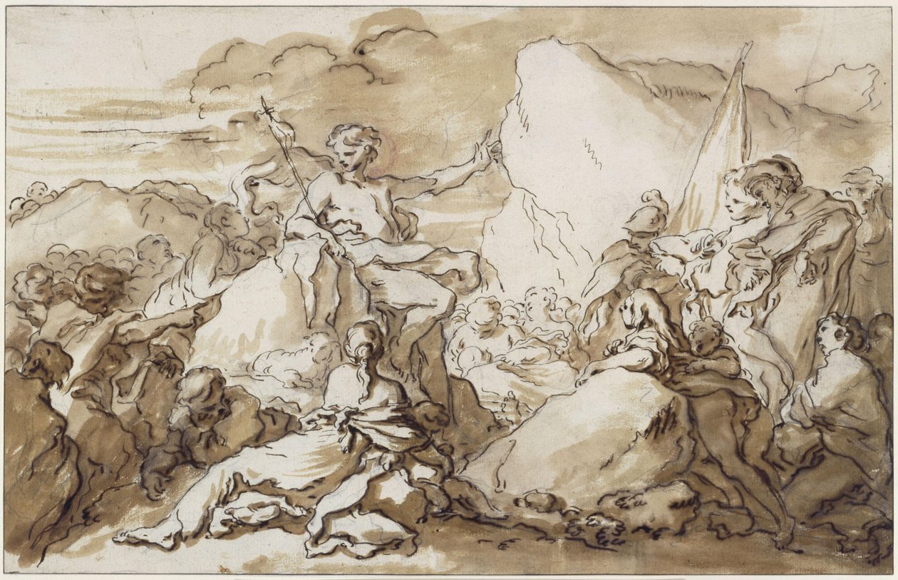 Johannes Døperens preken i ørkenen av François Boucher