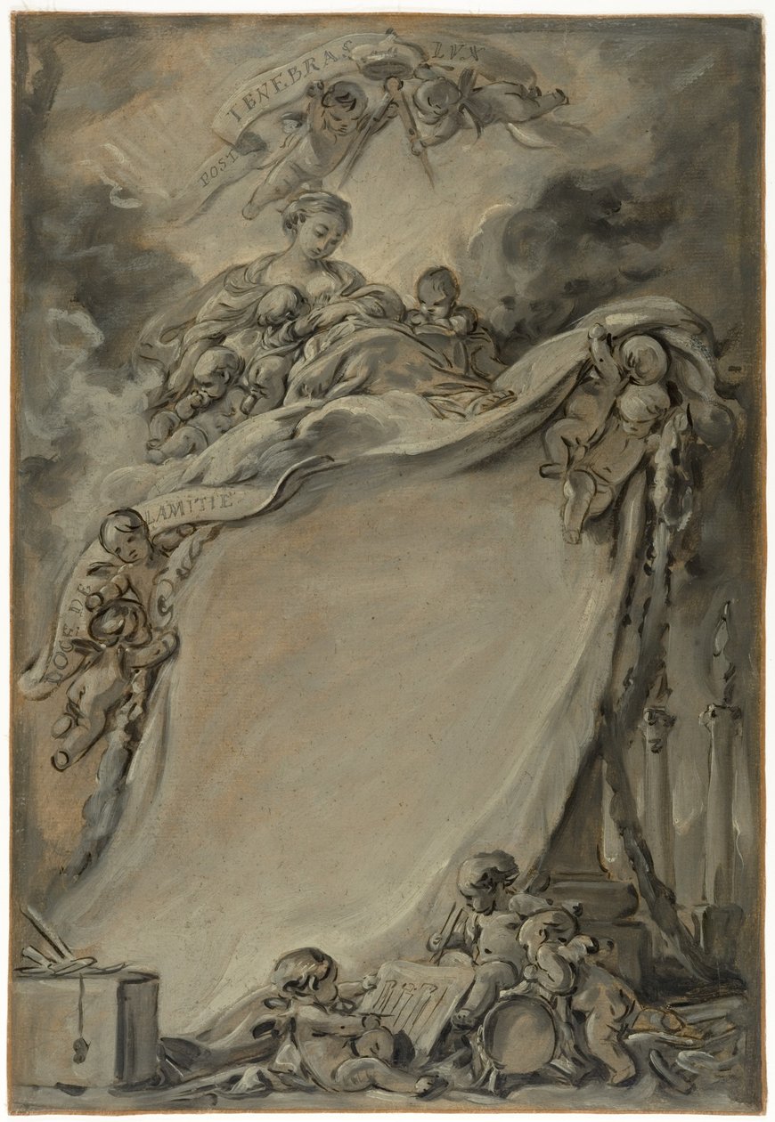 Diplom fra frimurerlosjen i Bordeaux av François Boucher