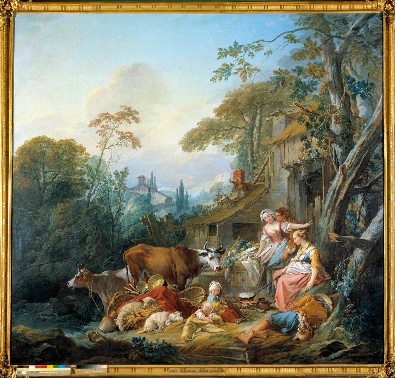 Lykke i landsbyen Maleri av Francois Boucher (1703-1770) 1735 München. Bayerische av François Boucher